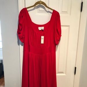 Anthropologie red dress